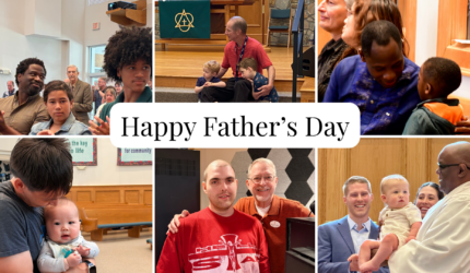 Collage of fathers and their kids