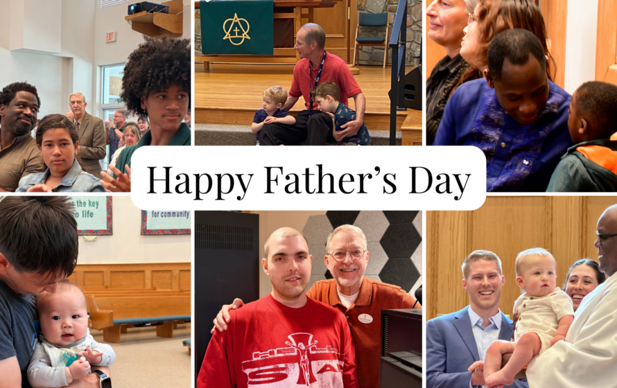 Collage of fathers and their kids