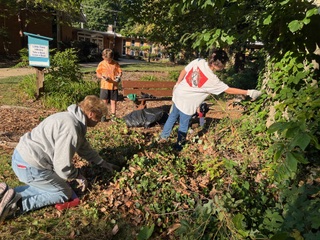 People gardening