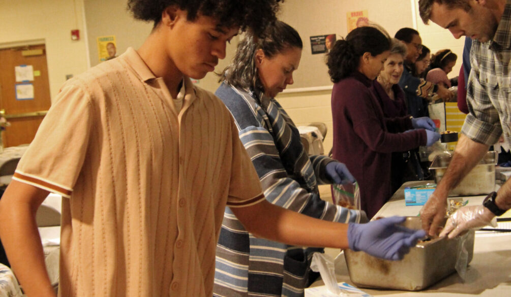 People doing service projects for MLK Day