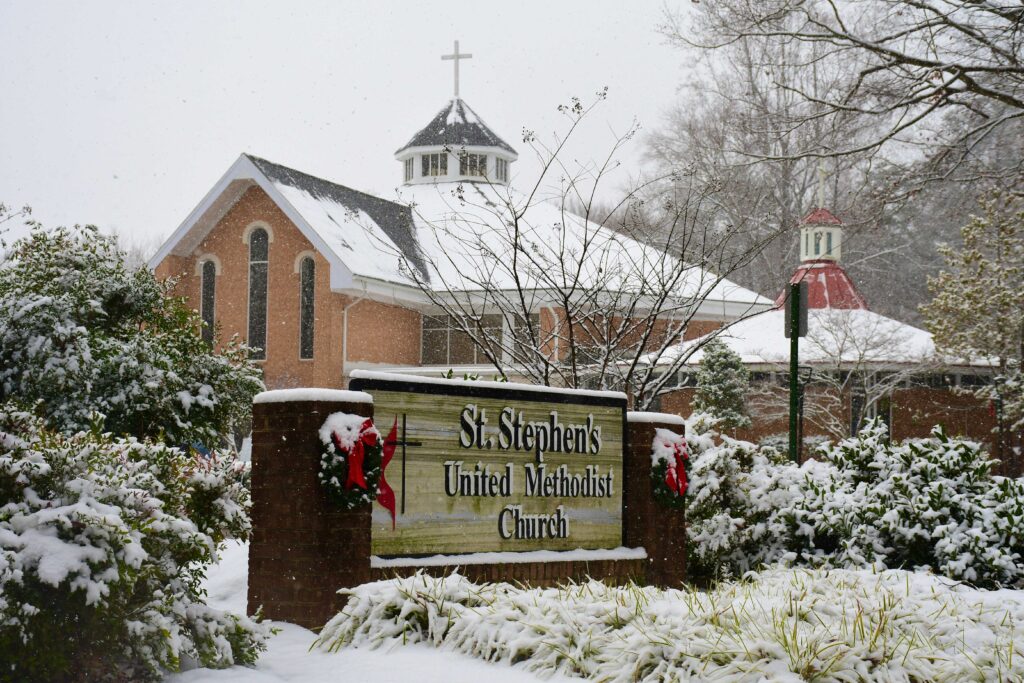 St. Stephen's UMC in the snow