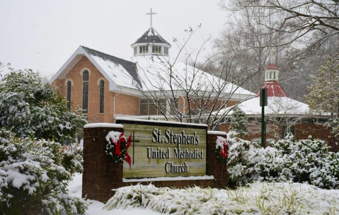 St. Stephen's UMC in the snow