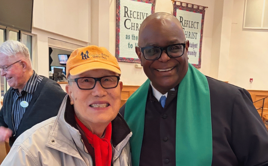 Pastor Chaney and parishoner