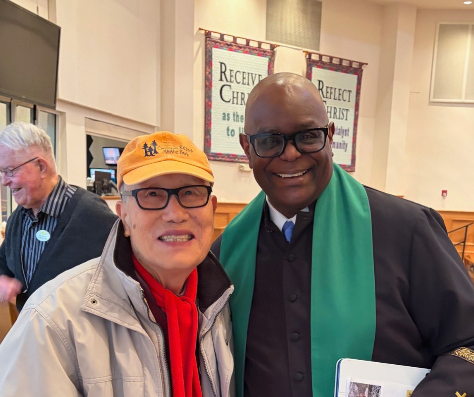 Pastor Chaney and parishoner