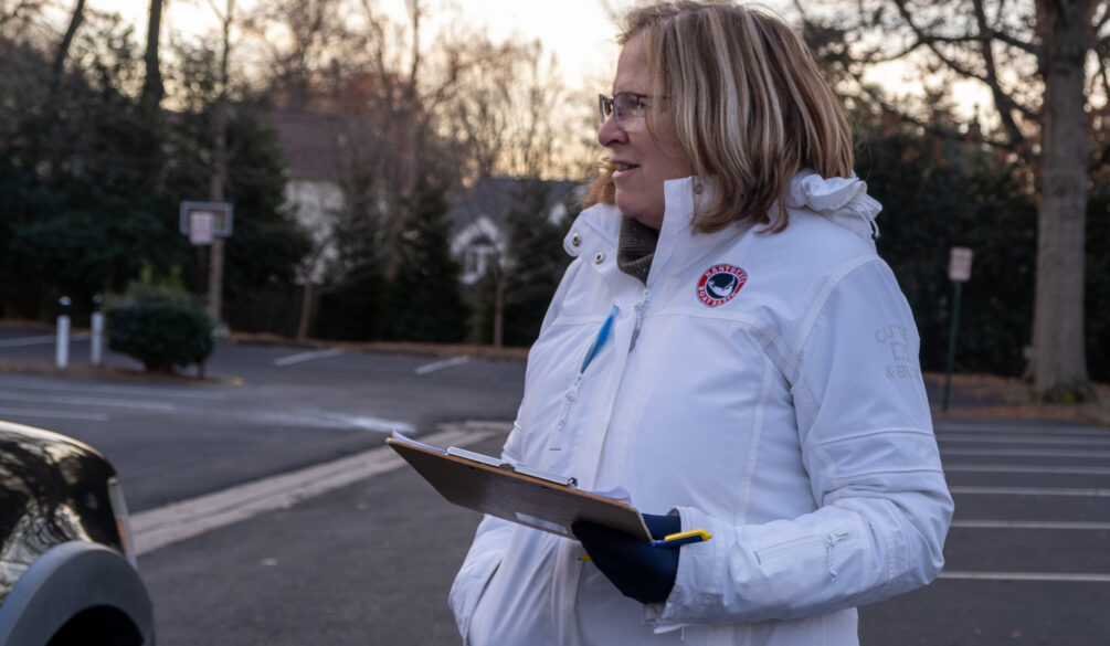 Volunteer with clipboard