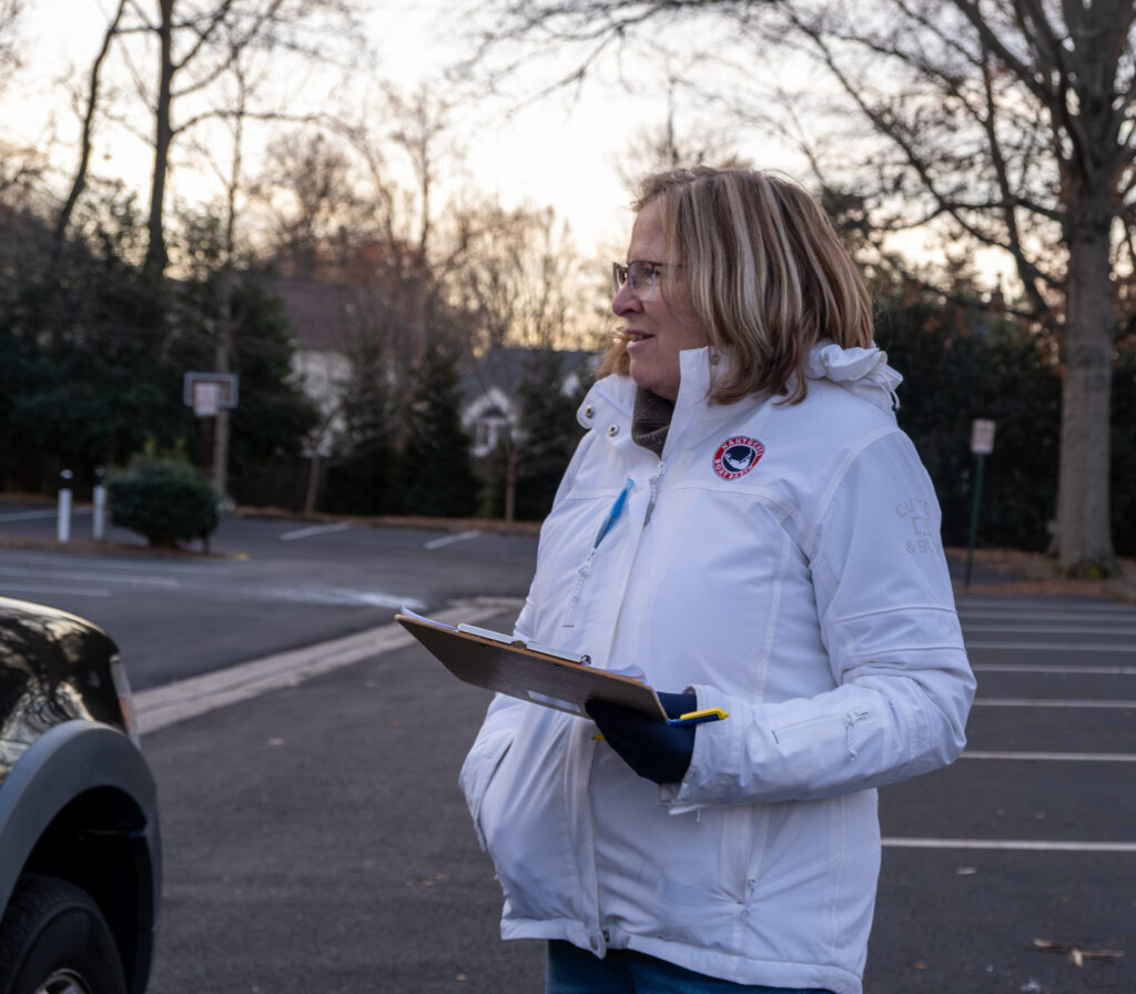 Volunteer with clipboard