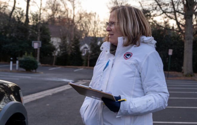 Volunteer with clipboard