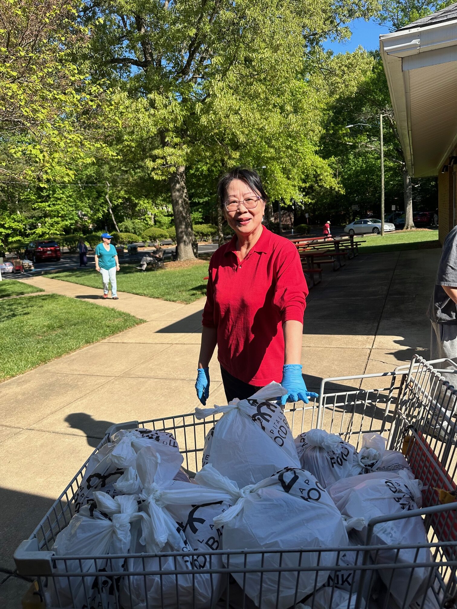 Woman with groceries