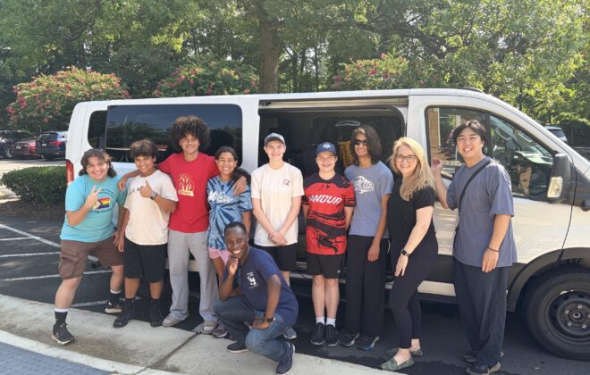 Youth group preparing to leave on a mission trip