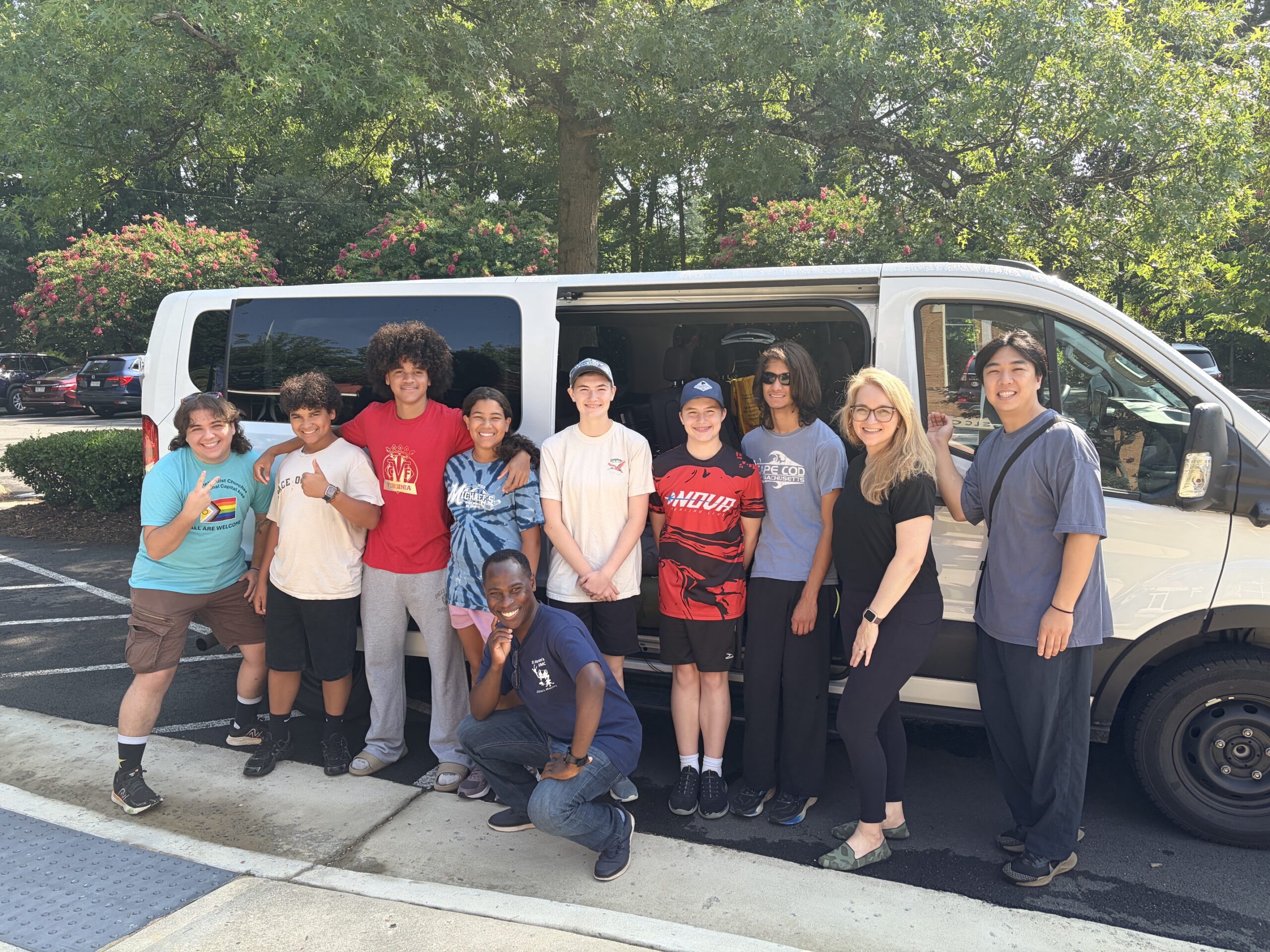 Youth Mission Trip departure Youth group preparing to leave on a mission trip