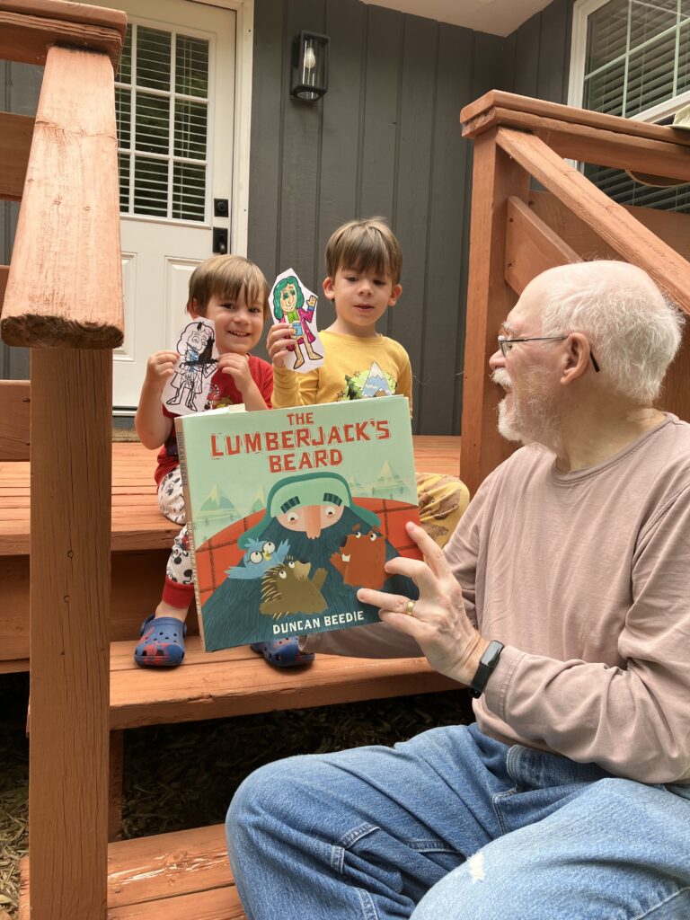 Gary and grandsons with Flat Wesley