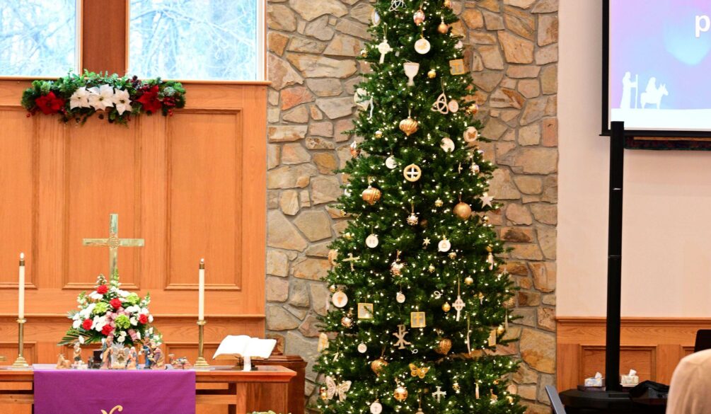 Christmas tree in church