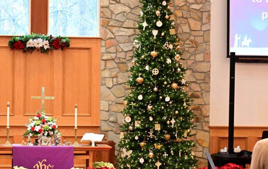 Christmas tree in church