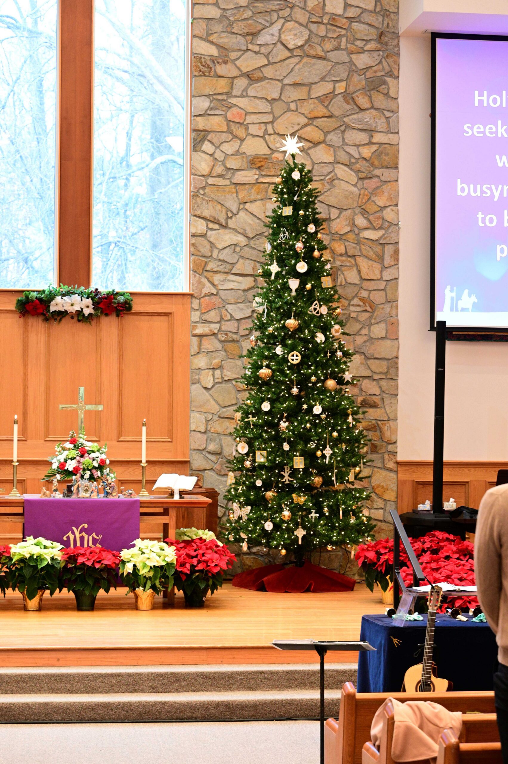 Christmas tree in church